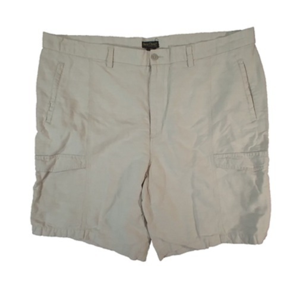 Boca classics cargo shorts men's 44 x 10 Beige tan lightweight linen blend